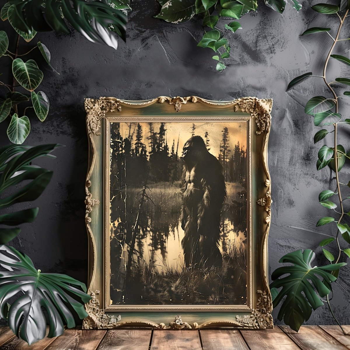 Bigfoot Wall Art: Vintage Sasquatch Photograph - Everything Pixel