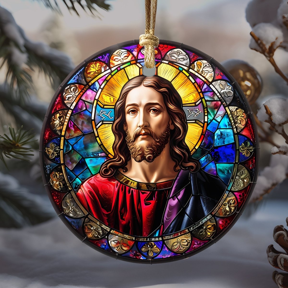 Christmas Ornaments 20 Options Ceramic Ornaments with Stained Glass Look (no relief) Festive Christmas Tree Decor Religious Decor - Everything Pixel