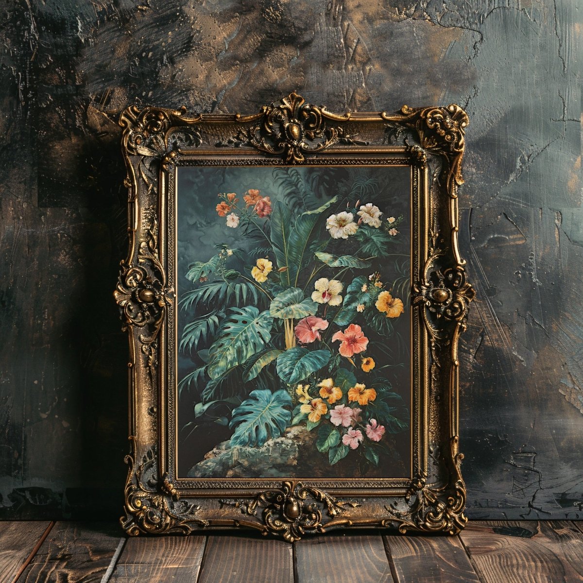 Dark Jungle Monstera Gothic Wall Art Print - Everything Pixel