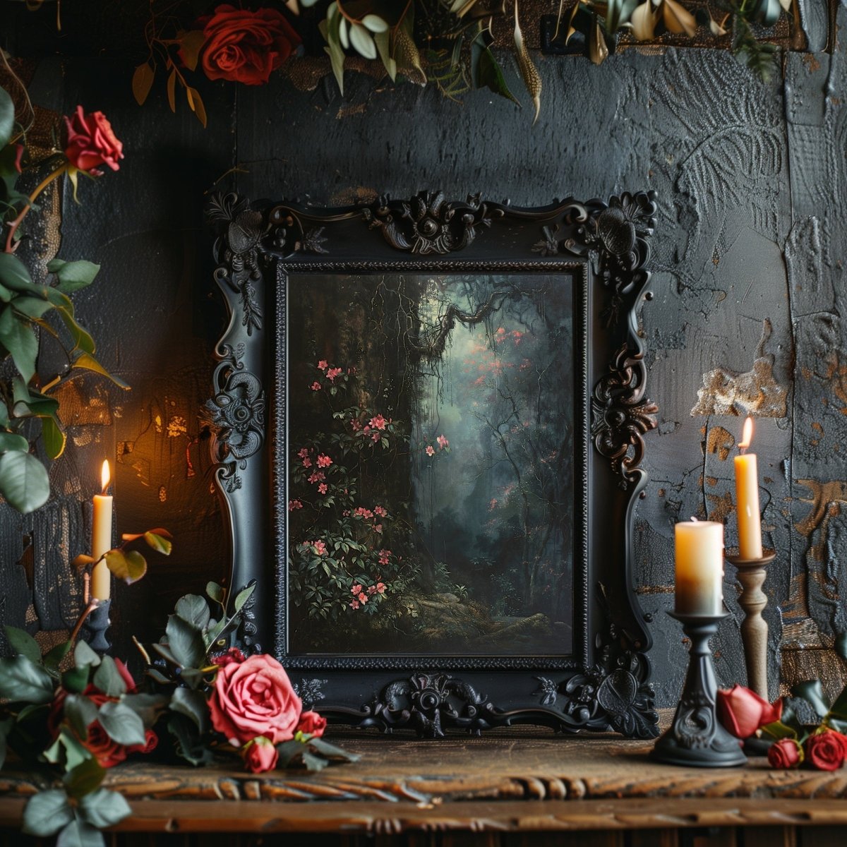 Dark Tropical Forest Print - Gothic Wall Art - Everything Pixel