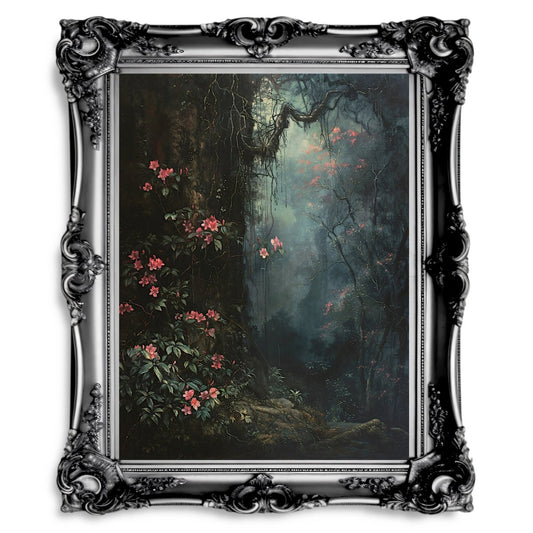 Dark Tropical Forest Print - Gothic Wall Art - Everything Pixel