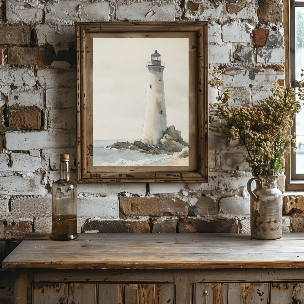 Lighthouse Print Paper Poster Prints vintage art, watercolor painting, nautical painting, coastal art, farmhouse art - Everything Pixel