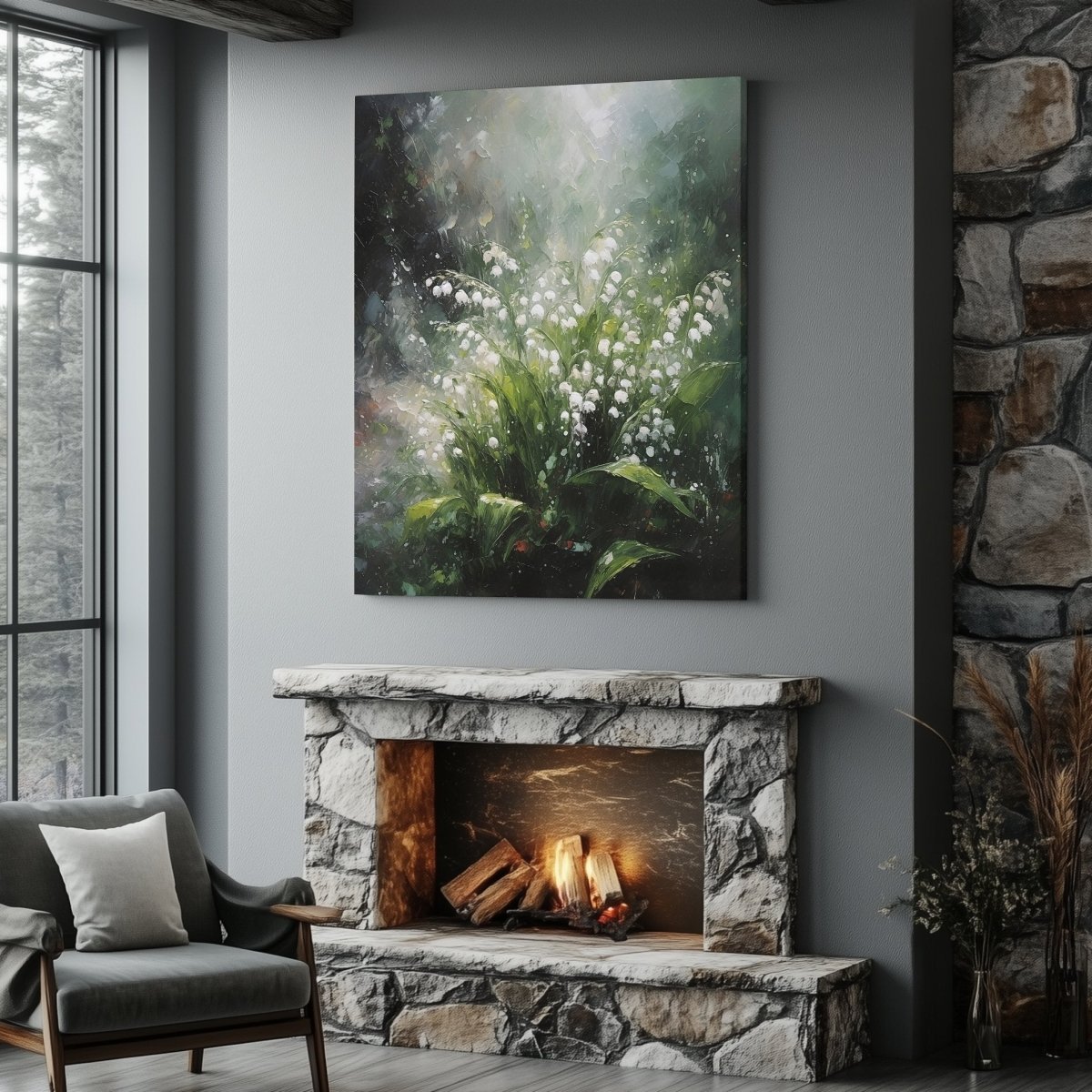 Lily of the Valley Canvas Print - Serene Floral Nature Art, Cottagecore Botanical Decor, Spring Woodland Canvas - Everything Pixel