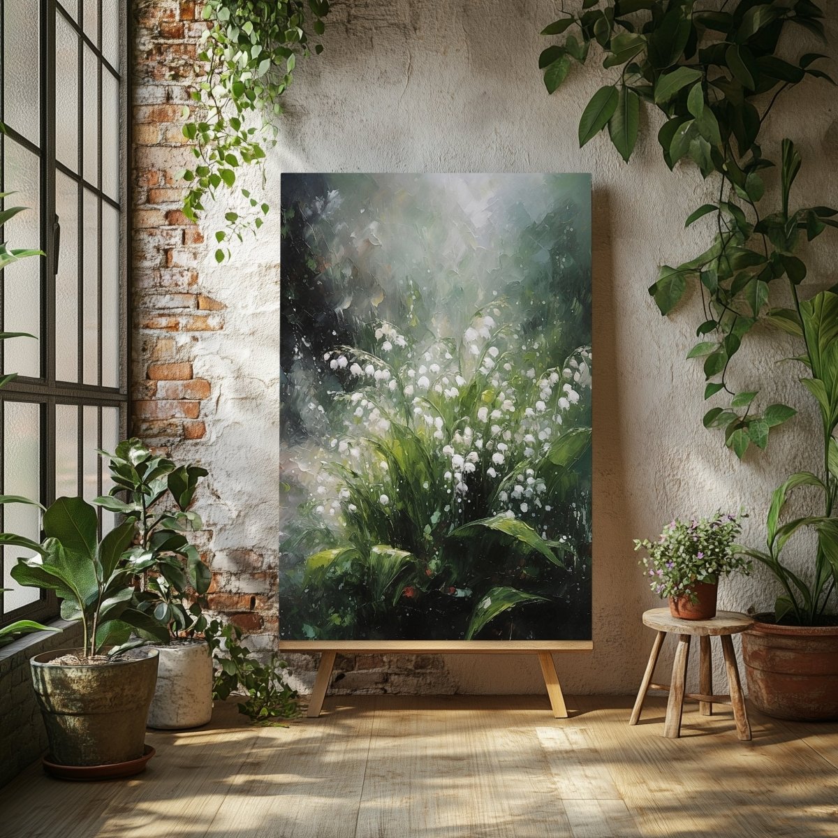 Lily of the Valley Canvas Print - Serene Floral Nature Art, Cottagecore Botanical Decor, Spring Woodland Canvas - Everything Pixel