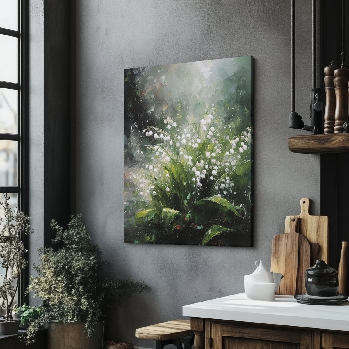 Lily of the Valley Canvas Print - Serene Floral Nature Art, Cottagecore Botanical Decor, Spring Woodland Canvas - Everything Pixel