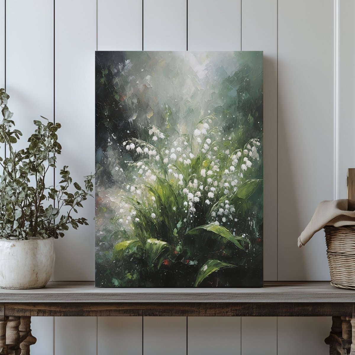 Lily of the Valley Canvas Print - Serene Floral Nature Art, Cottagecore Botanical Decor, Spring Woodland Canvas - Everything Pixel