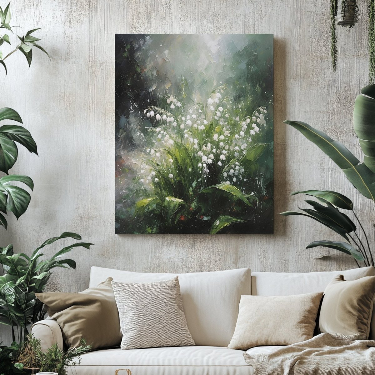 Lily of the Valley Canvas Print - Serene Floral Nature Art, Cottagecore Botanical Decor, Spring Woodland Canvas - Everything Pixel