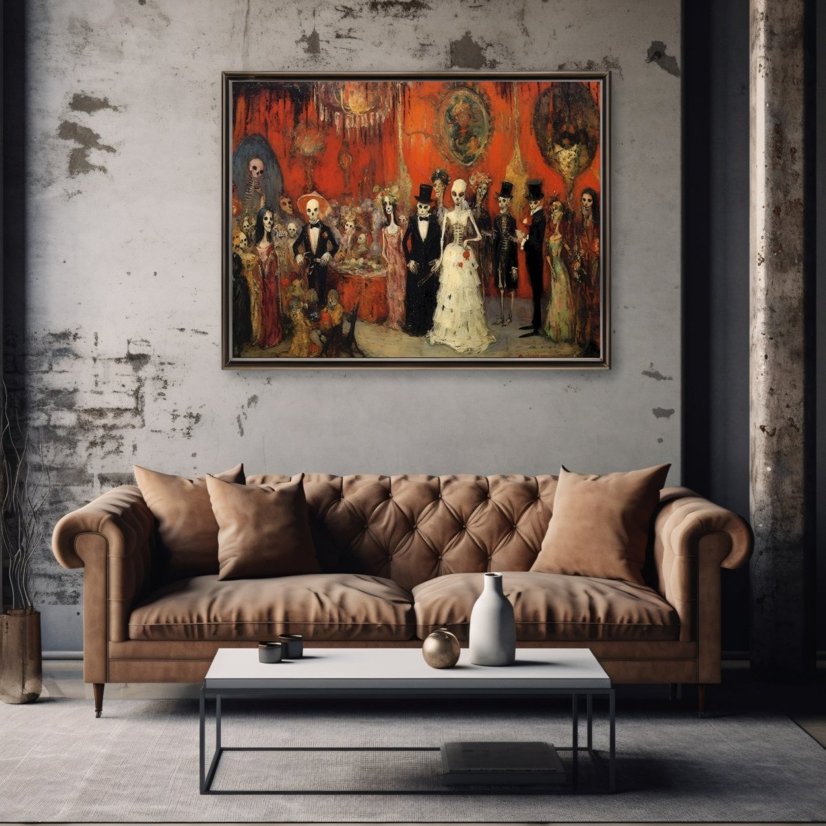 Monster Wedding Gothic Wall Art Dark Gothic Halloween Artwork Moody Painting Witchy Art Gift for Gothic Fans Creepy Horror Decor Paper Poster Print - Everything Pixel