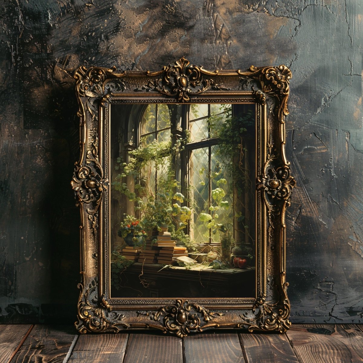 Overgrown Room Wall Art Romantic Lost Place Wall Decor Dark Cottagecore Artwork Vintage Nature Reclaim Aestetic Painting Paper Poster Print - Everything Pixel