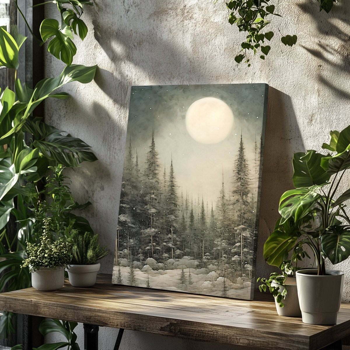 Silent Winter Night Canvas Print - Rustic Holiday Wall Art, Cottagecore Christmas Decor - Everything Pixel
