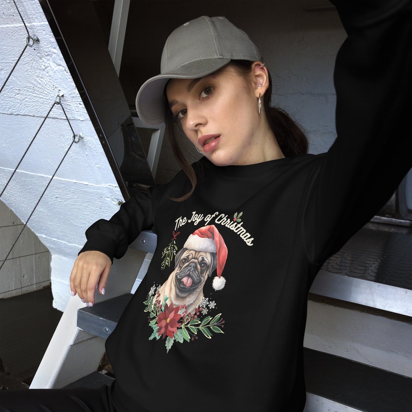 Christmas Pug Pullover - High Quality Festive Family Unisex Sweater, Gift for Her, Gift for Doglovers, Funny Xmas Sweater, Cute Xmas Dog