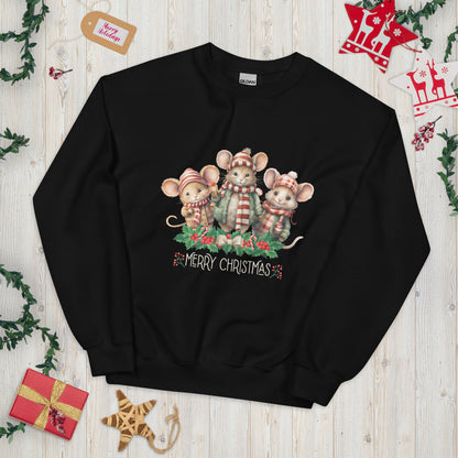 Christmas Mice Pullover - High Quality Festive Family Unisex Sweater, Family Reunion Pullover, Holiday Sweatshirt, Christmas Vacation