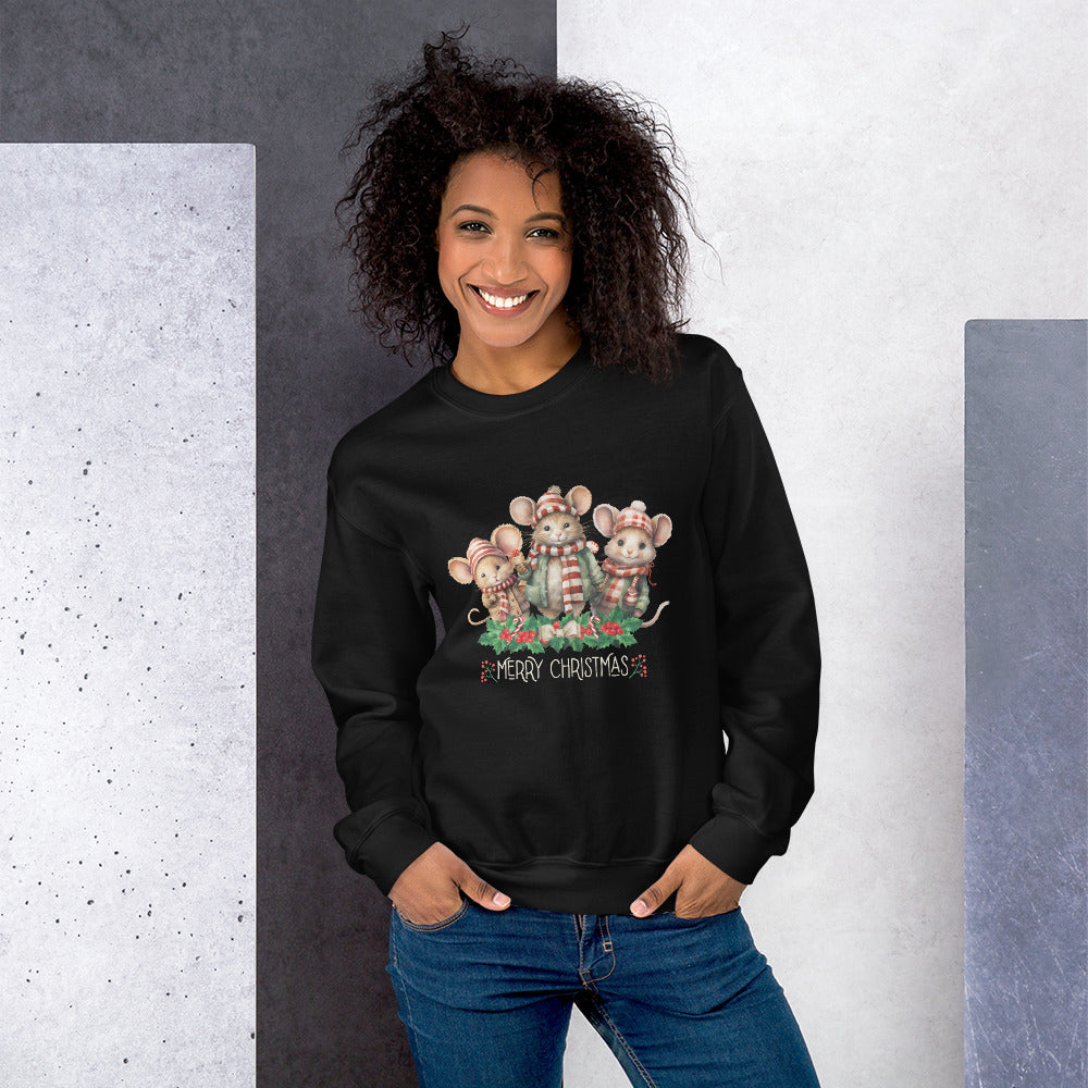 Christmas Mice Pullover - High Quality Festive Family Unisex Sweater, Family Reunion Pullover, Holiday Sweatshirt, Christmas Vacation