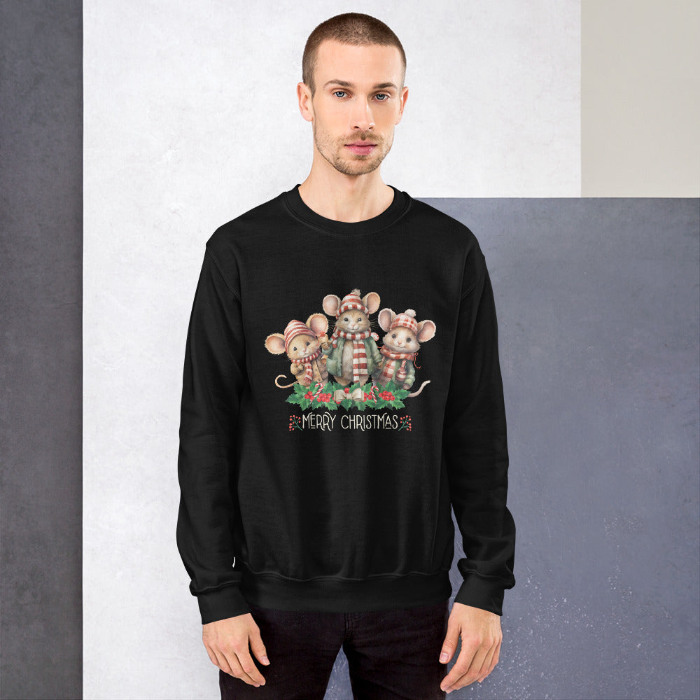 Christmas Mice Pullover - High Quality Festive Family Unisex Sweater, Family Reunion Pullover, Holiday Sweatshirt, Christmas Vacation