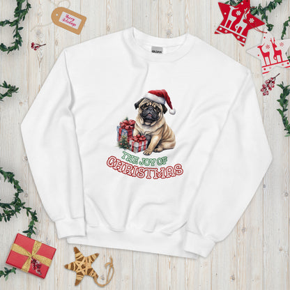 Christmas Pug Pullover - High Quality Festive Unisex Sweatshirt, Gift for Her, Gift for Doglovers, Funny Xmas Pullover, Cozy Sweatshirt