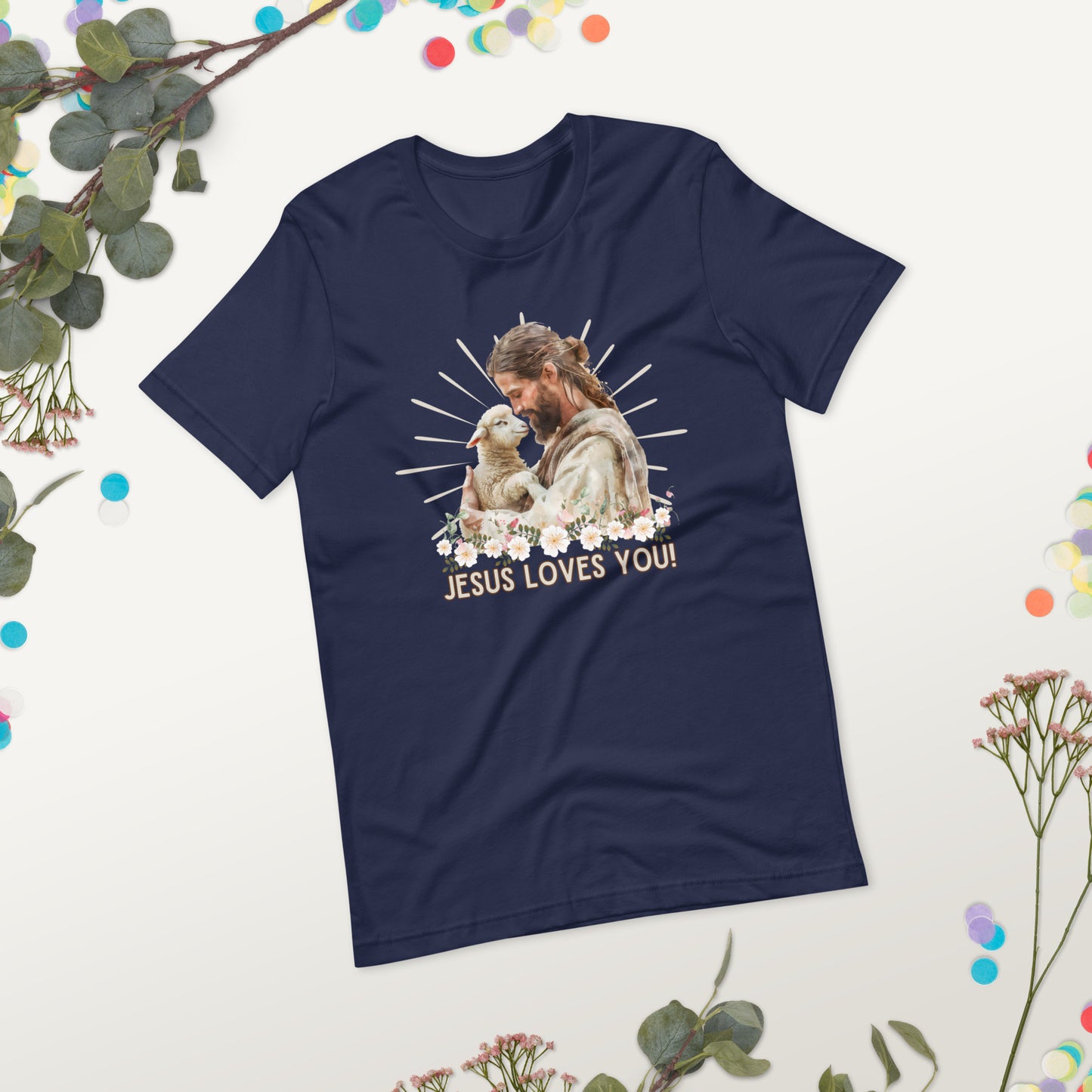 Jesus Loves You - Watercolor Lamb T-Shirt