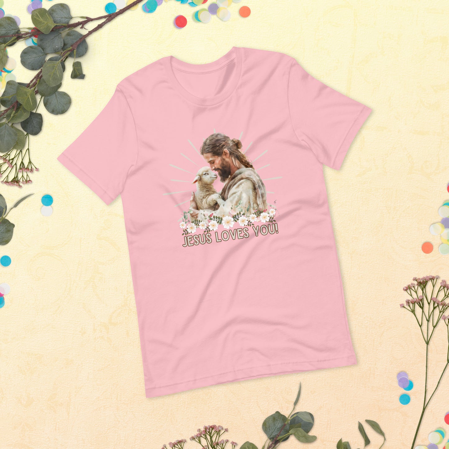 Jesus Loves You - Watercolor Lamb T-Shirt