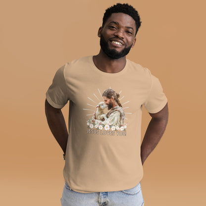 Jesus Loves You - Watercolor Lamb T-Shirt