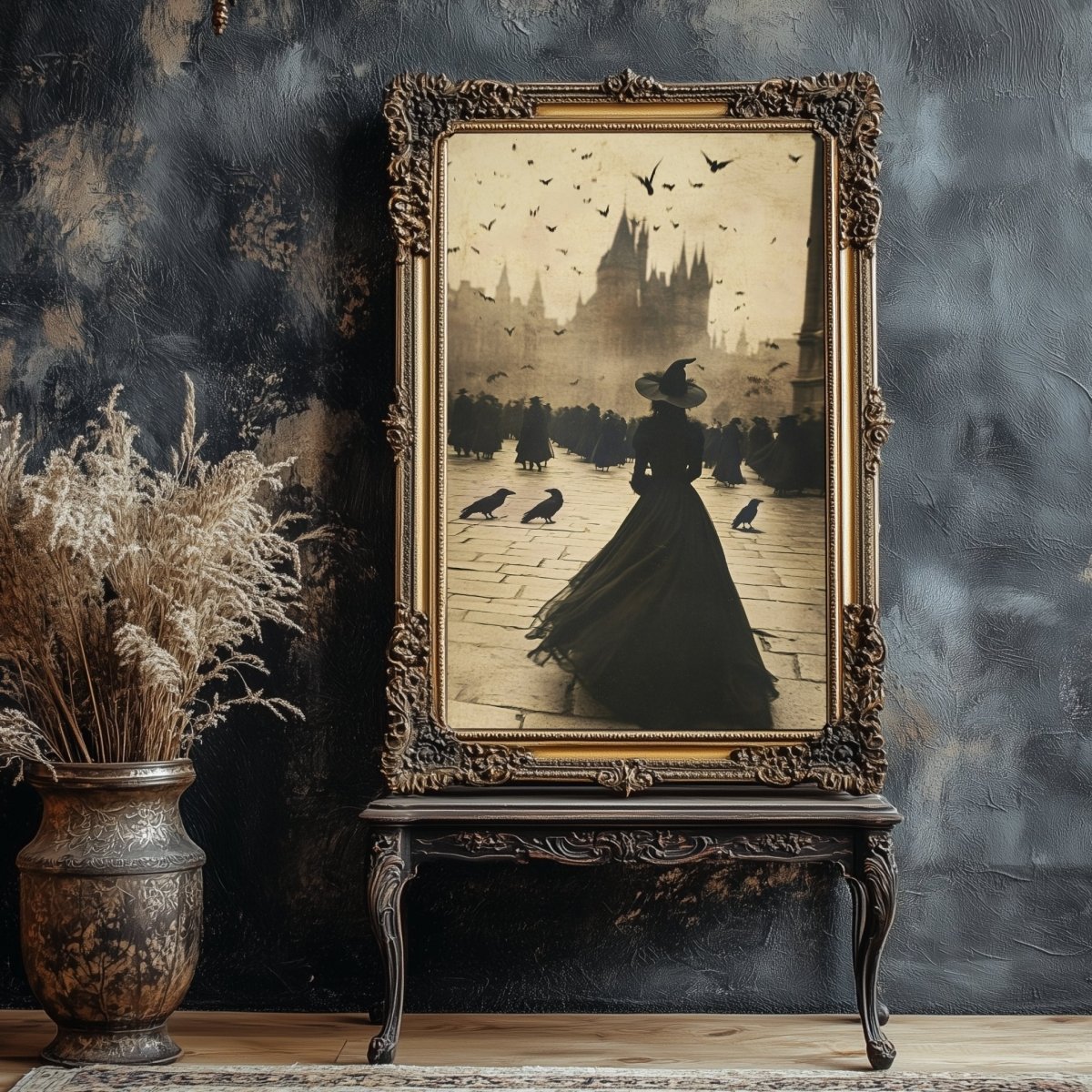 Vintage Gothic Witch Wall Art Print - Magic Castle Fantasy Decor - Everything Pixel