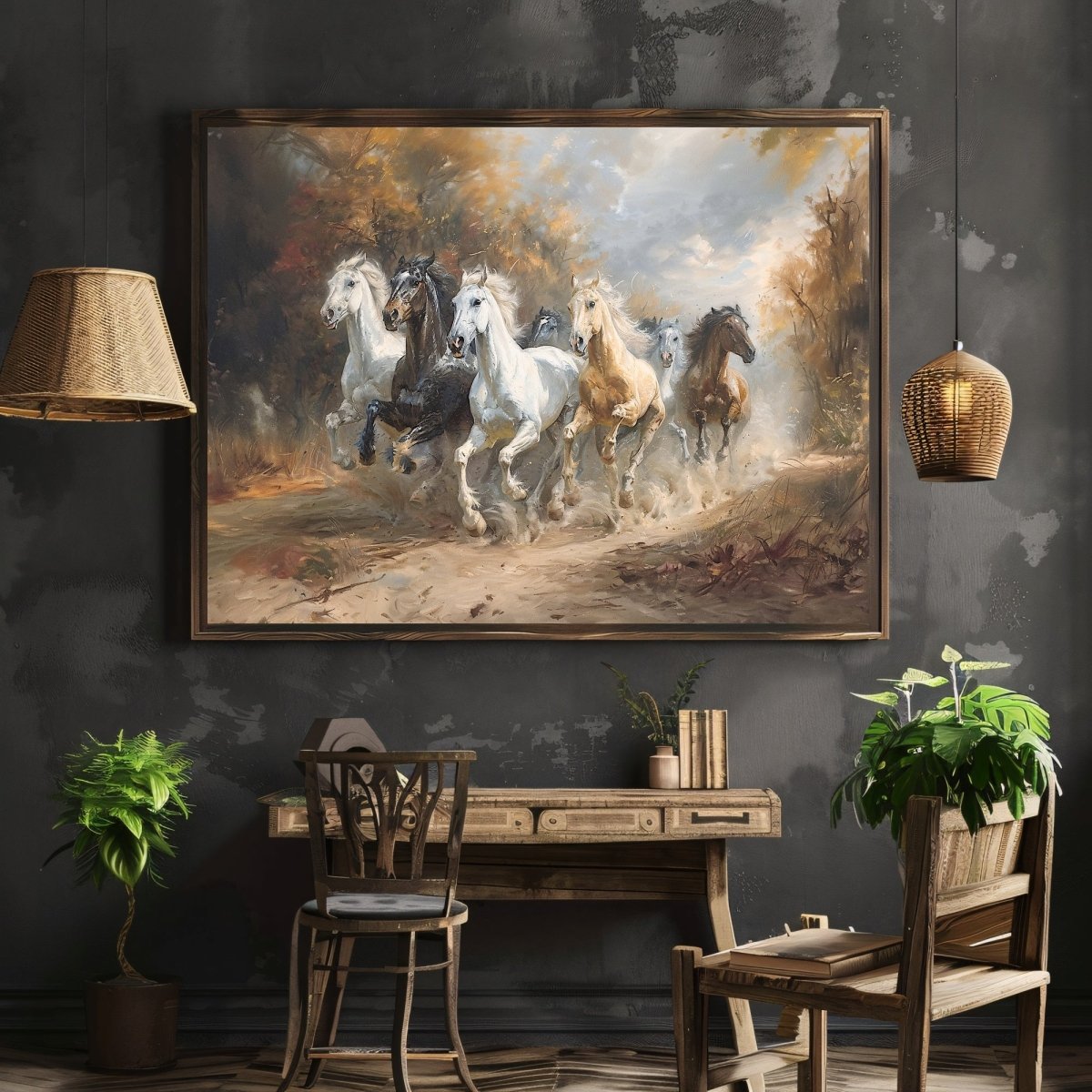 Vintage Horse Run Wall Art Print - Western Wall Decor - Everything Pixel