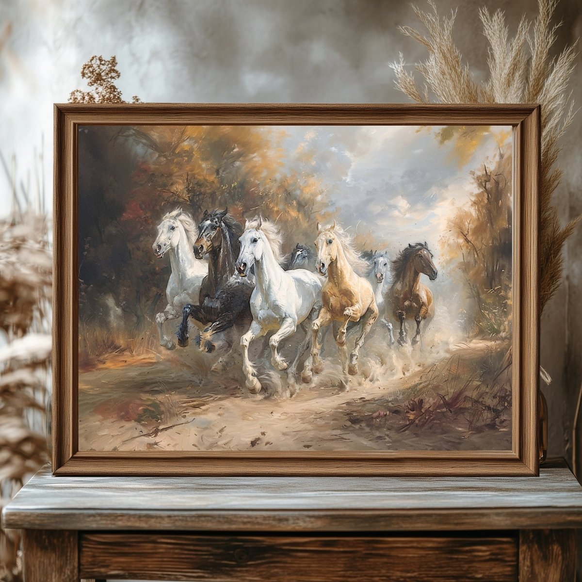 Vintage Horse Run Wall Art Print - Western Wall Decor - Everything Pixel