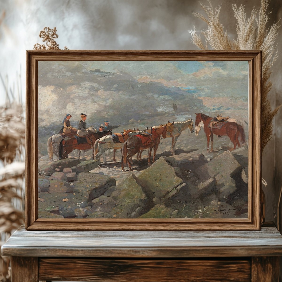 Vintage Horse Travelers on Mount Washington Wall Art Print - Everything Pixel