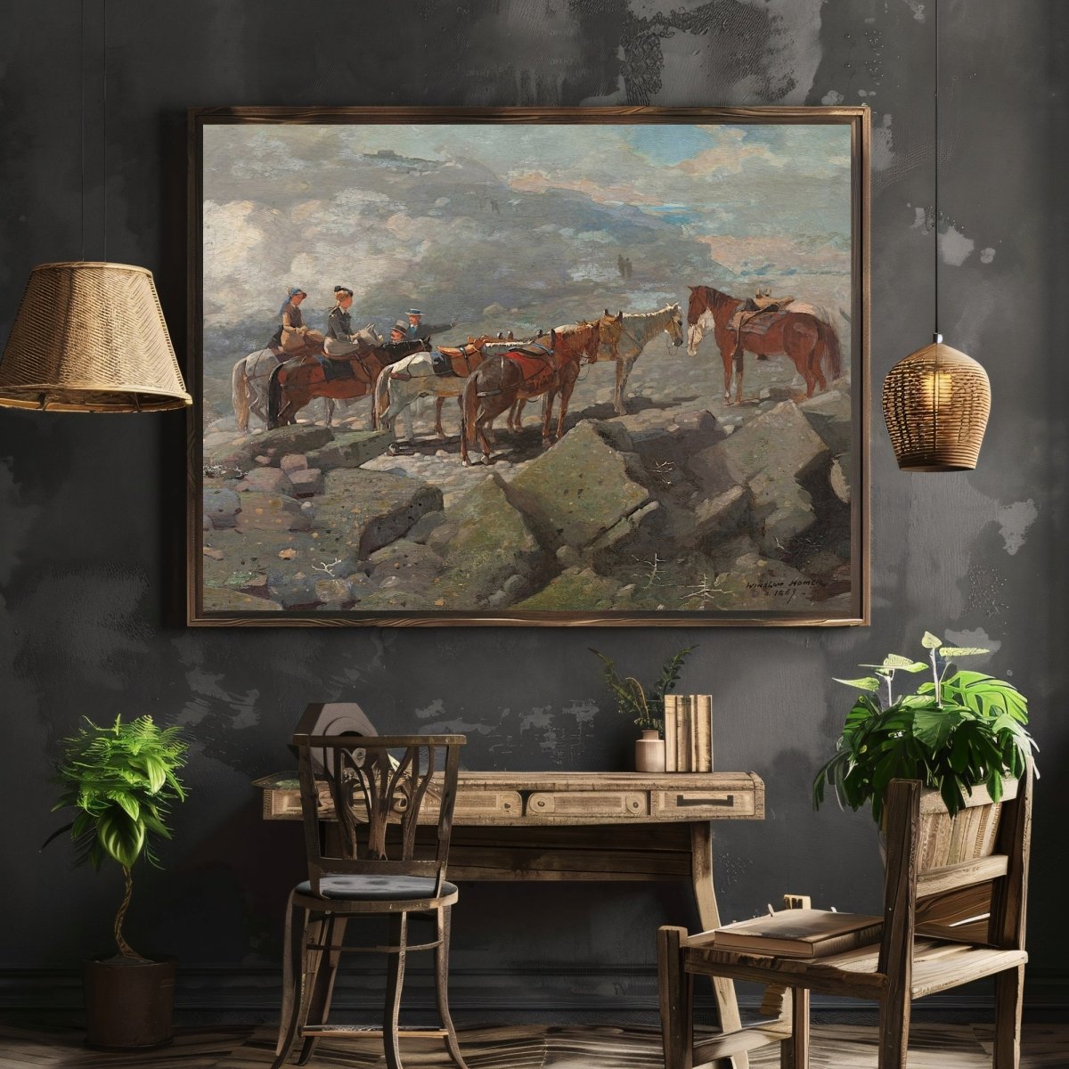 Vintage Horse Travelers on Mount Washington Wall Art Print - Everything Pixel
