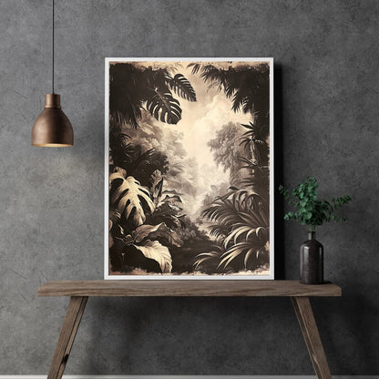 Vintage Lush Tropical Jungle Wall Art Print - Everything Pixel