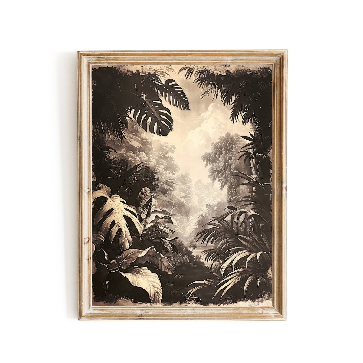 Vintage Lush Tropical Jungle Wall Art Print - Everything Pixel