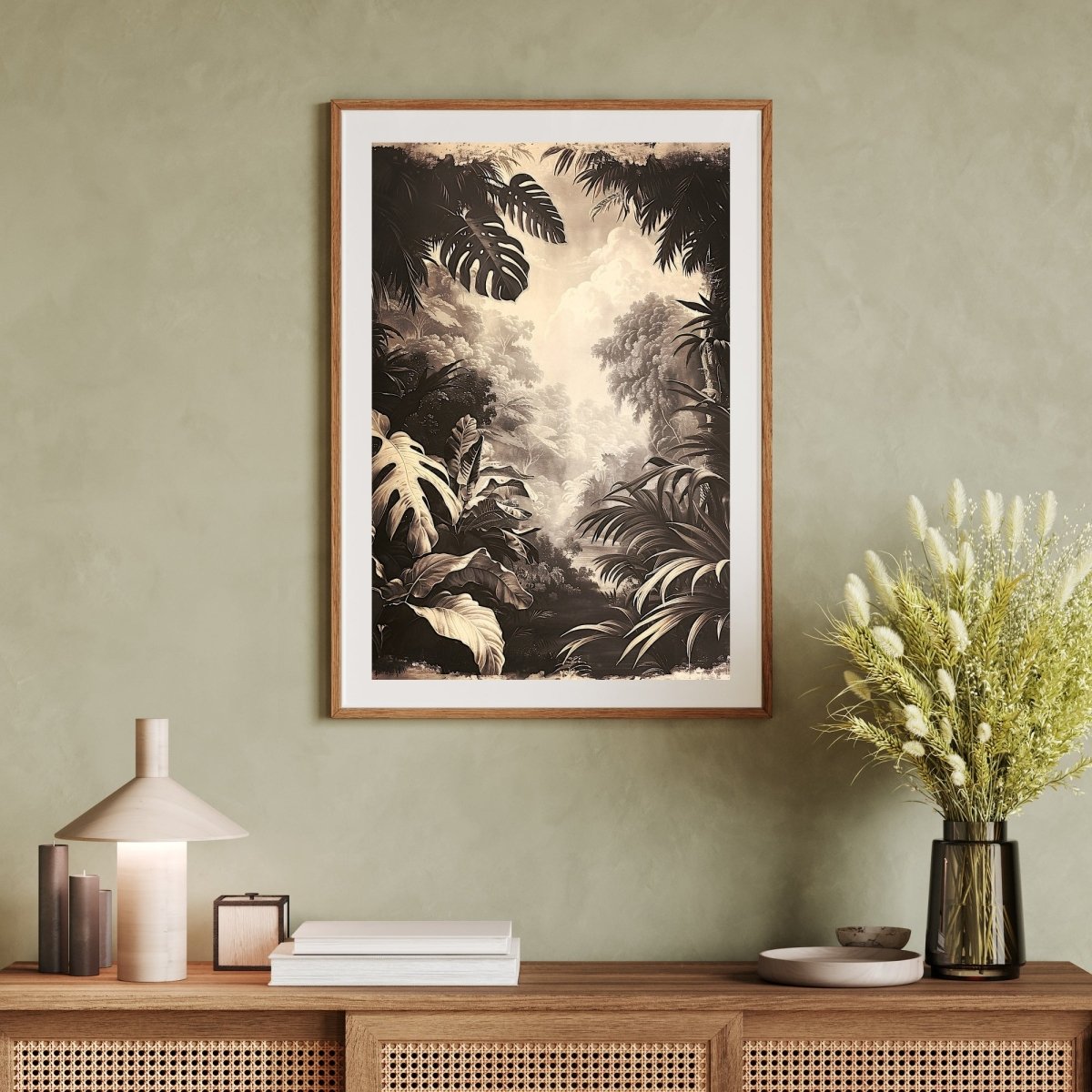 Vintage Lush Tropical Jungle Wall Art Print - Everything Pixel