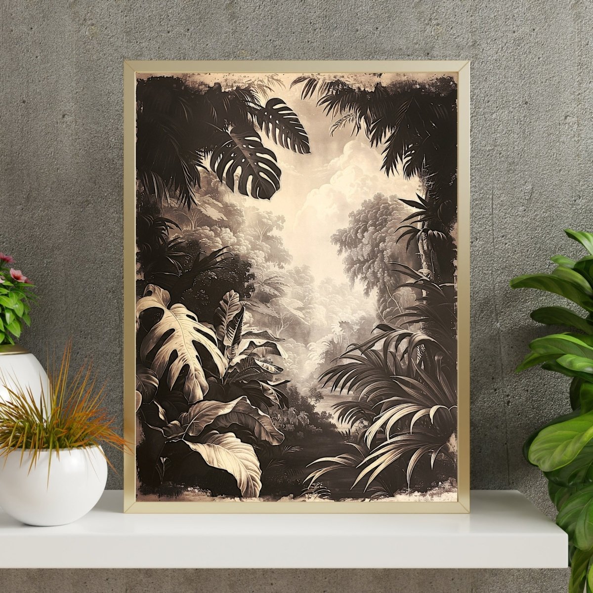Vintage Lush Tropical Jungle Wall Art Print - Everything Pixel