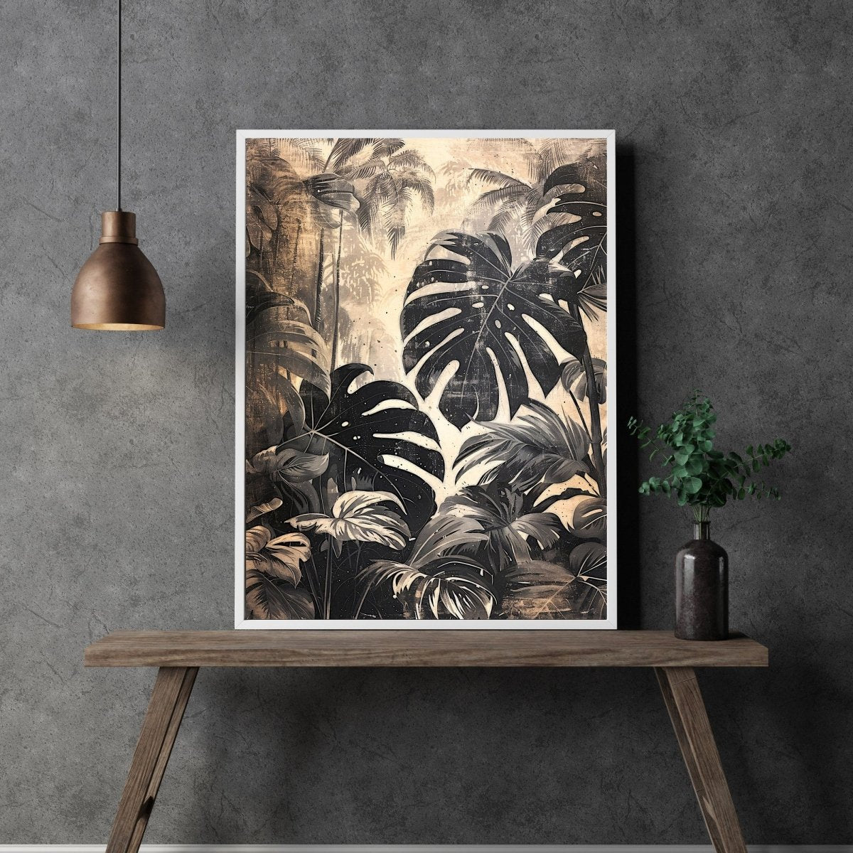 Vintage Monstera Plant Jungle Wall Art Print - Everything Pixel