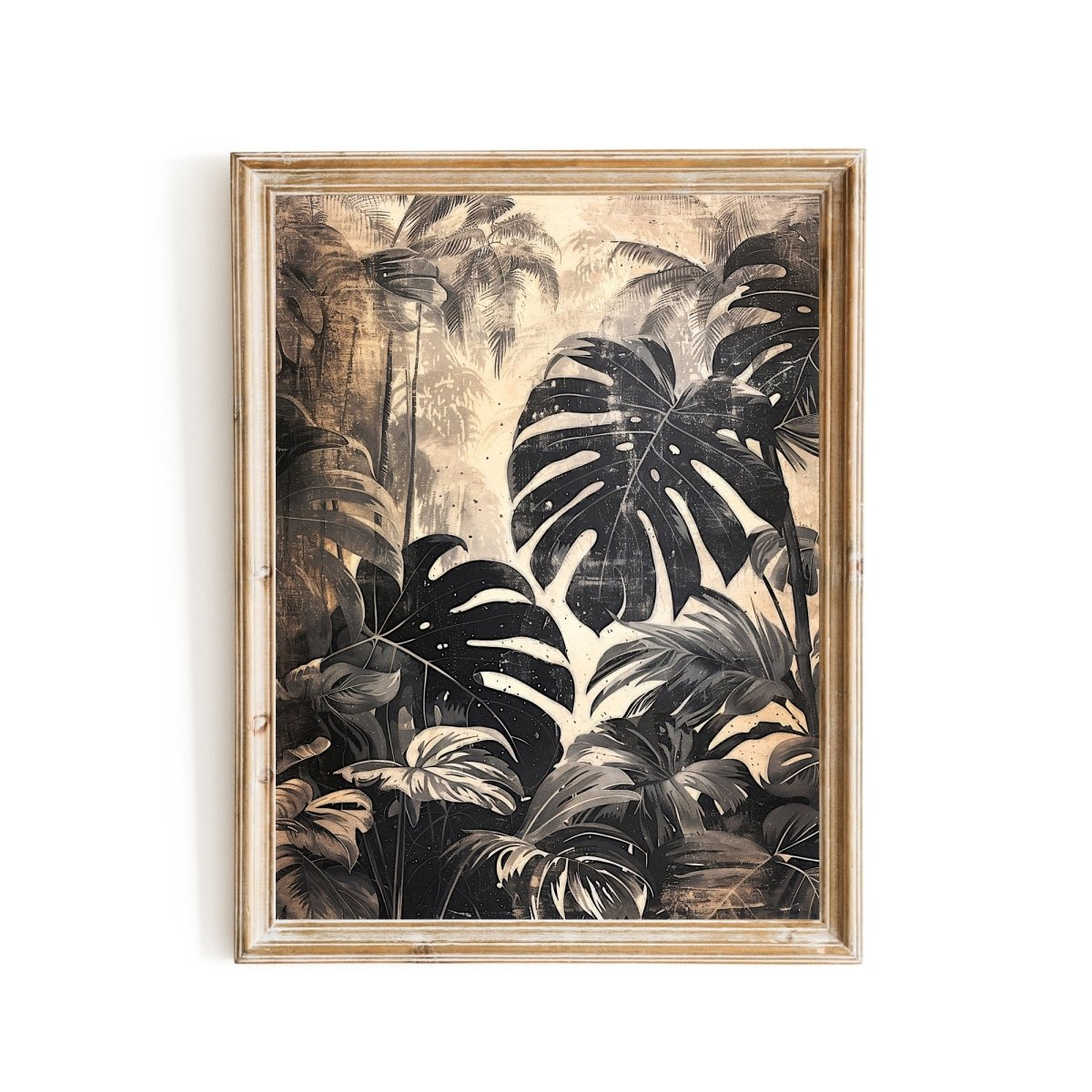 Vintage Monstera Plant Jungle Wall Art Print - Everything Pixel