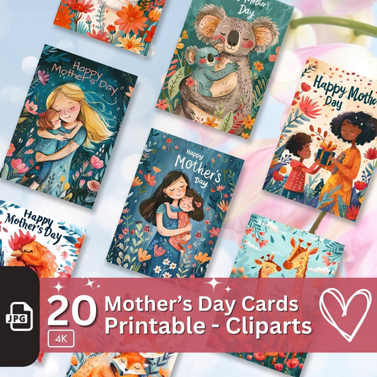 Whimsical Mother's Day Cards Collection - 20 Graphics - Everything Pixel