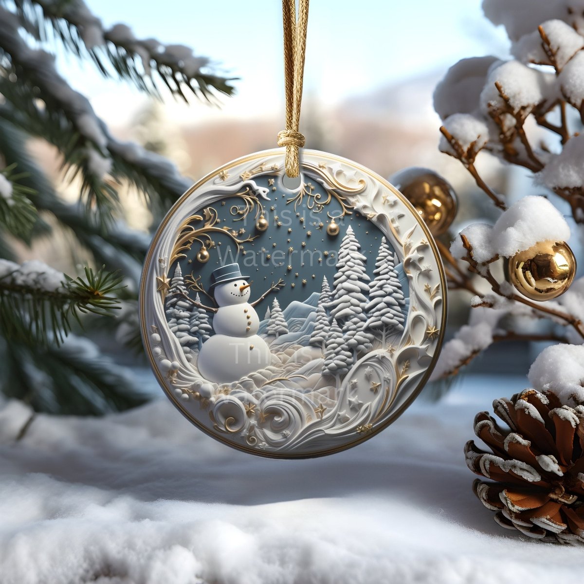 3D Christmas Ornament 20 PNG Bundle Sublimation Design Festive Round Stickers Stylish 3D Effect Round Christmas Decoration Clipart - Everything Pixel