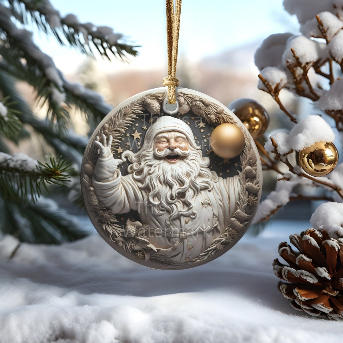 3D Christmas Ornament 20 PNG Bundle Sublimation Design Festive Round Stickers Stylish 3D Effect Round Christmas Decoration Clipart - Everything Pixel