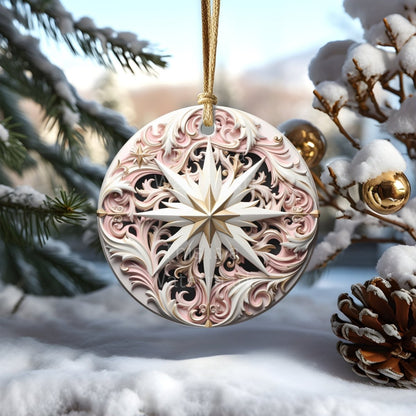 3D Pink Christmas Ornament 20 PNG Bundle Sublimation Design Festive Round Stickers Stylish 3D Effect Round Christmas Decoration Clipart - Everything Pixel