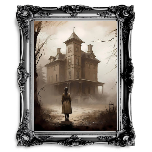 Abandoned Mansion Haunted House Dark Spooky Decor Creepy Goth Wall Art - Everything Pixel
