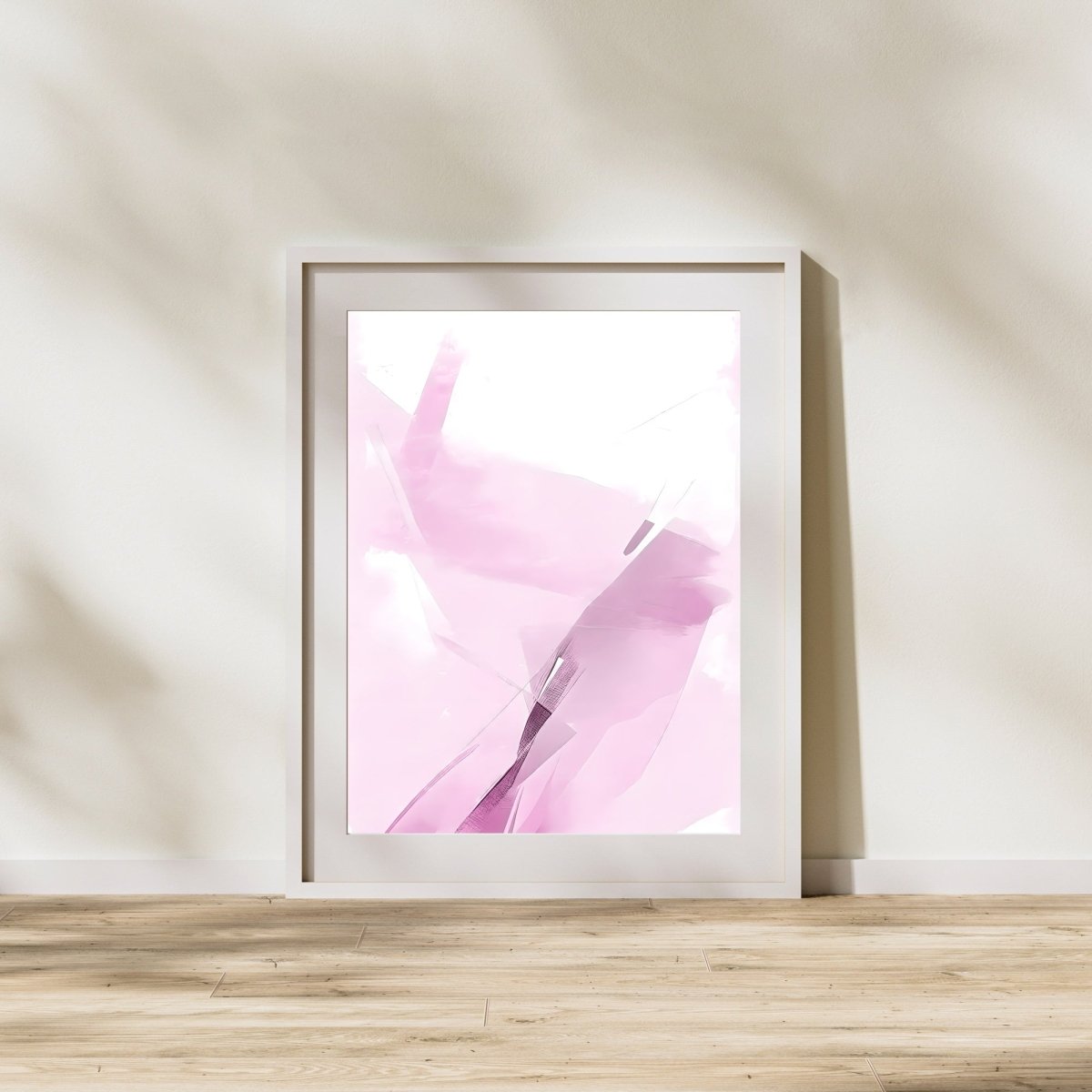 Abstract wall art pink white modern minimalist artprint - Everything Pixel