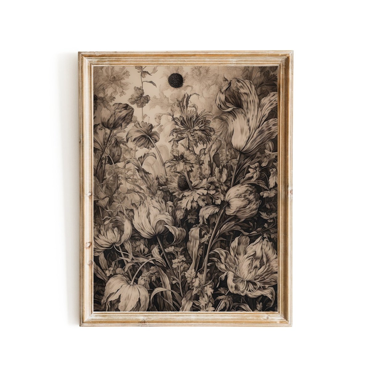 Antique Moody Landscape Wall Art Country Landscape with Flower - Everything Pixel
