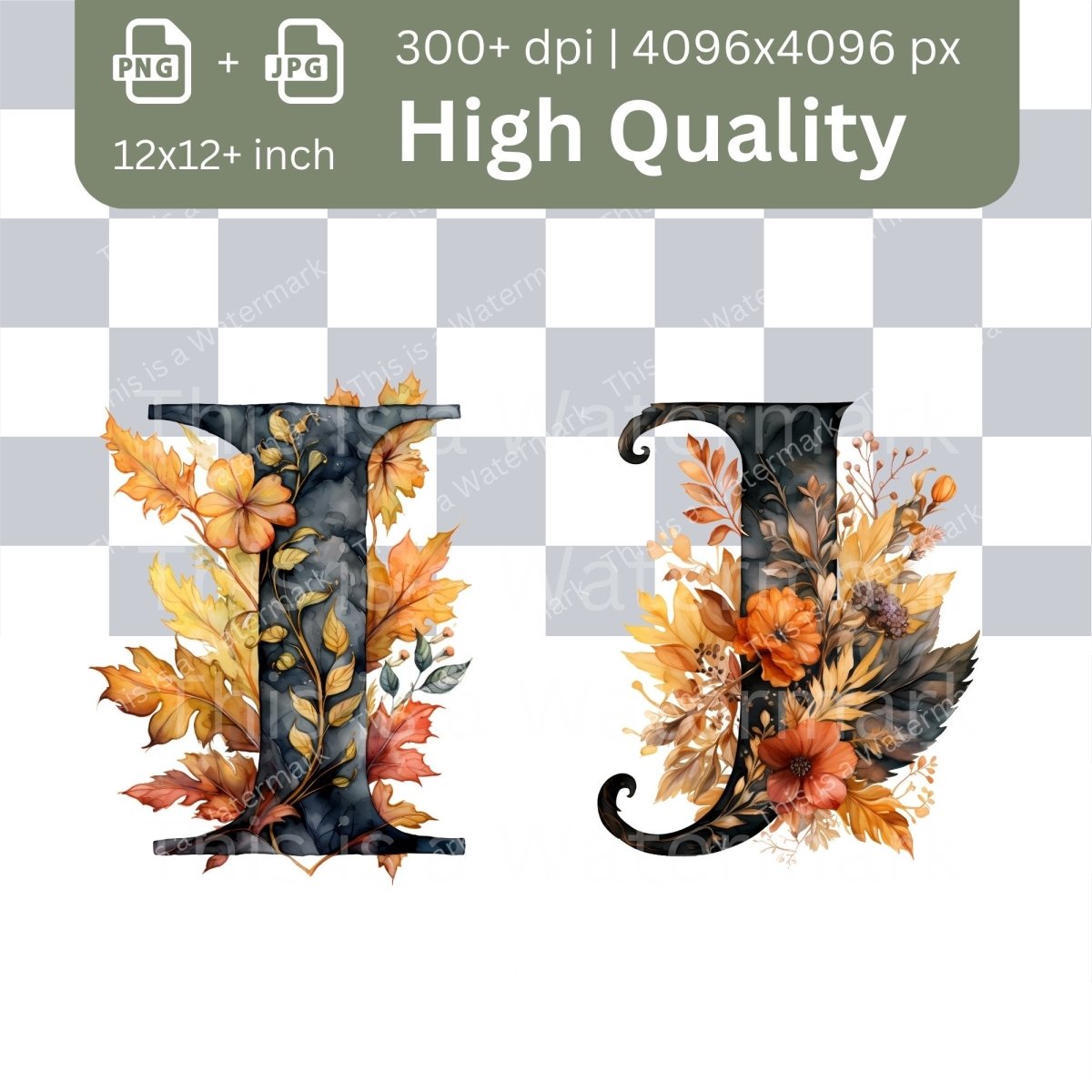 Autumn Alphabet 26x PNG Clip Art Bundle Fancy Letters Autumn Color for Invitation Cards Fall Monogram Font Full English Alphabet Initials - Everything Pixel