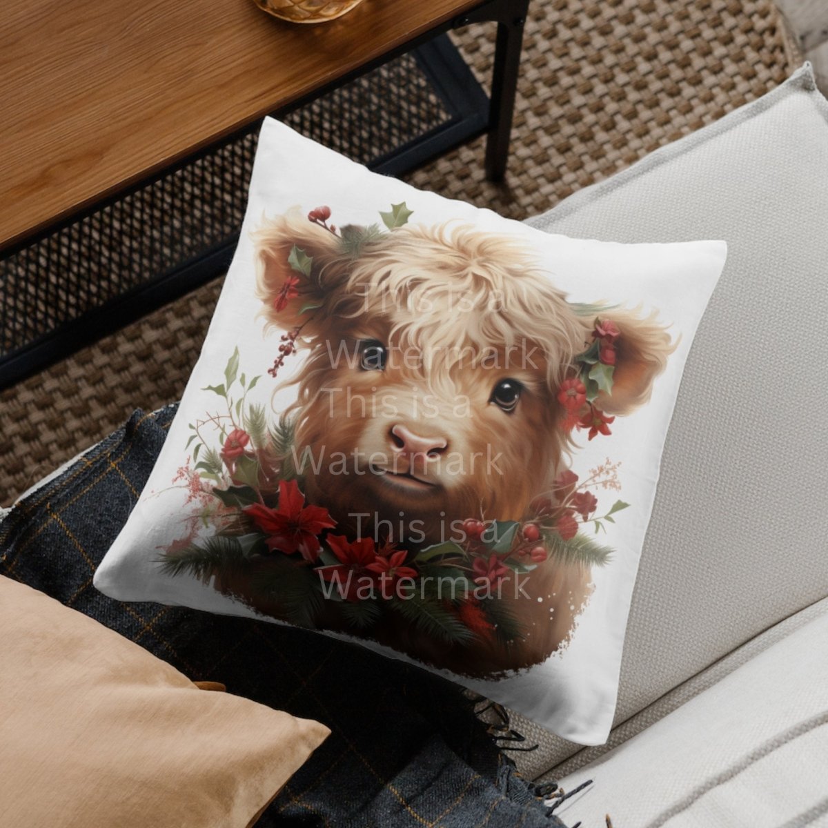 Baby Highland Cow Christmas Clipart 7+7 PNG JPG Bundle Bring Holiday Cheer to Your Design Invitation Card Graphic Paper Crafting Artwork - Everything Pixel