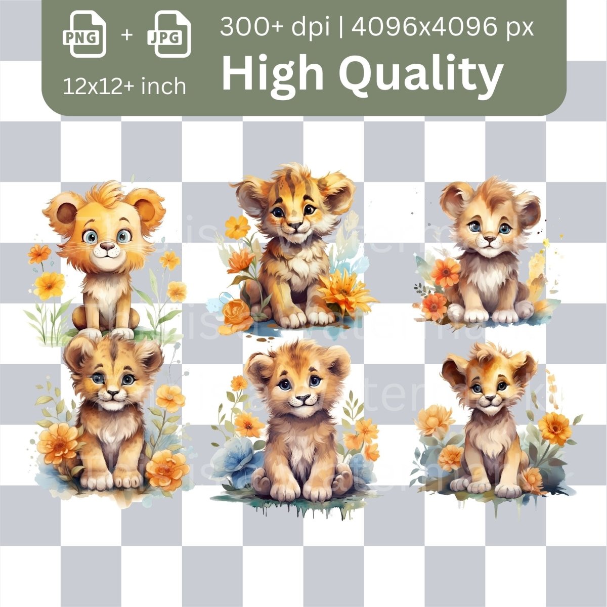 Baby Safari Animals Clipart 36+36 PNG/JPG Bundle Wild Animal Baby Shower Invitation Card Design Paper Crafting Clipart Nursery Art Design - Everything Pixel