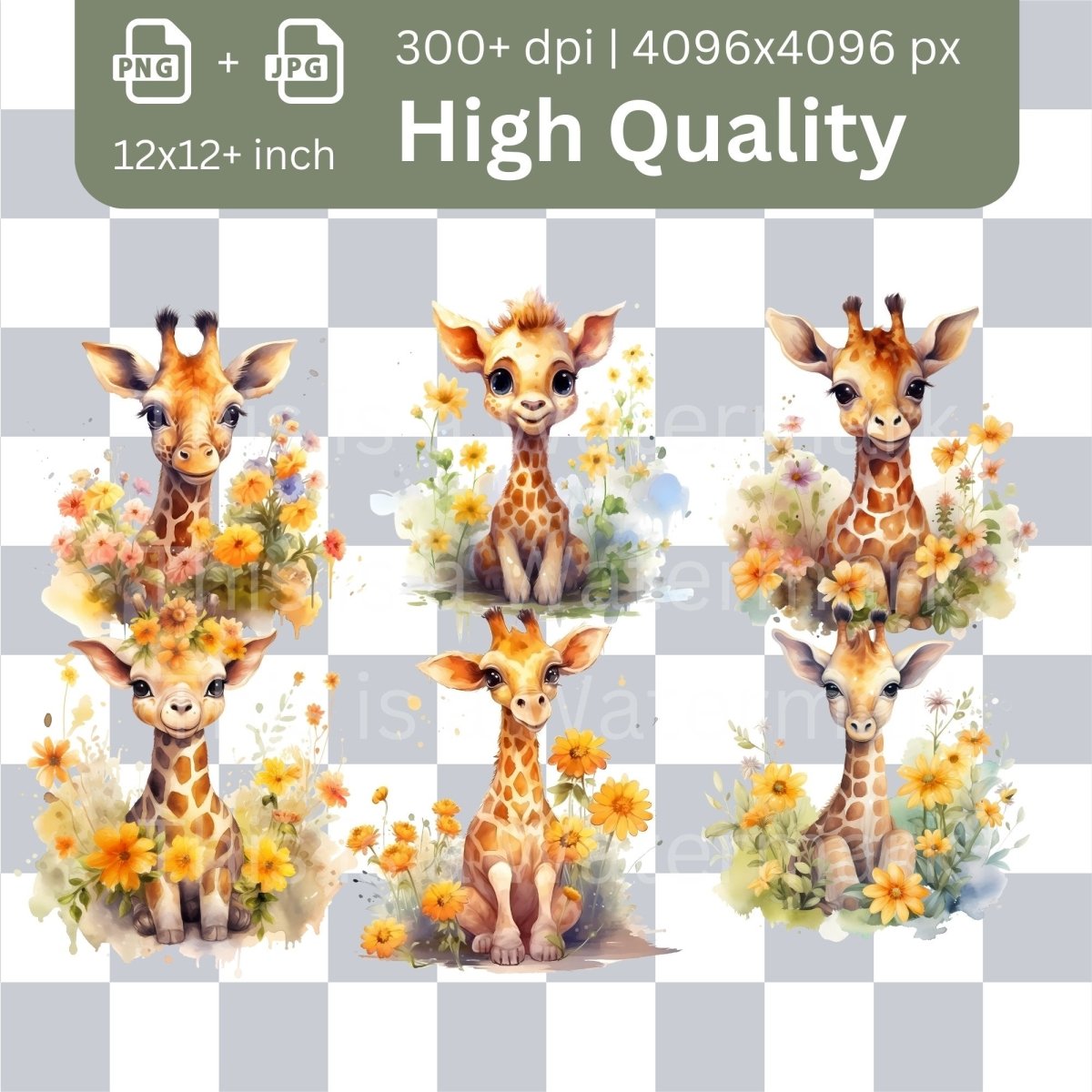 Baby Safari Animals Clipart 36+36 PNG/JPG Bundle Wild Animal Baby Shower Invitation Card Design Paper Crafting Clipart Nursery Art Design - Everything Pixel