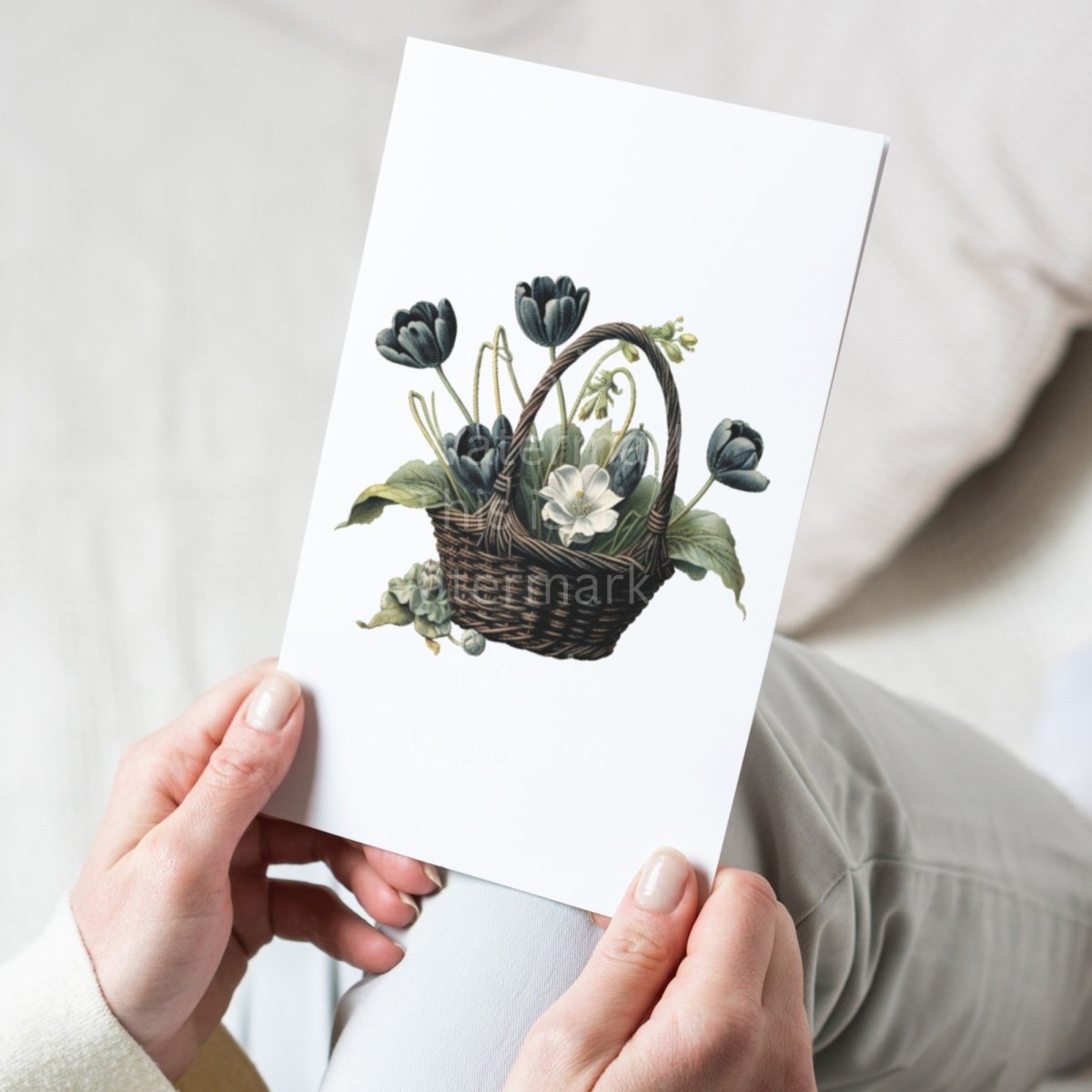 Basket with Black Tulips 6+6 PNG Bundle for Sublimation & Clipart - Everything Pixel