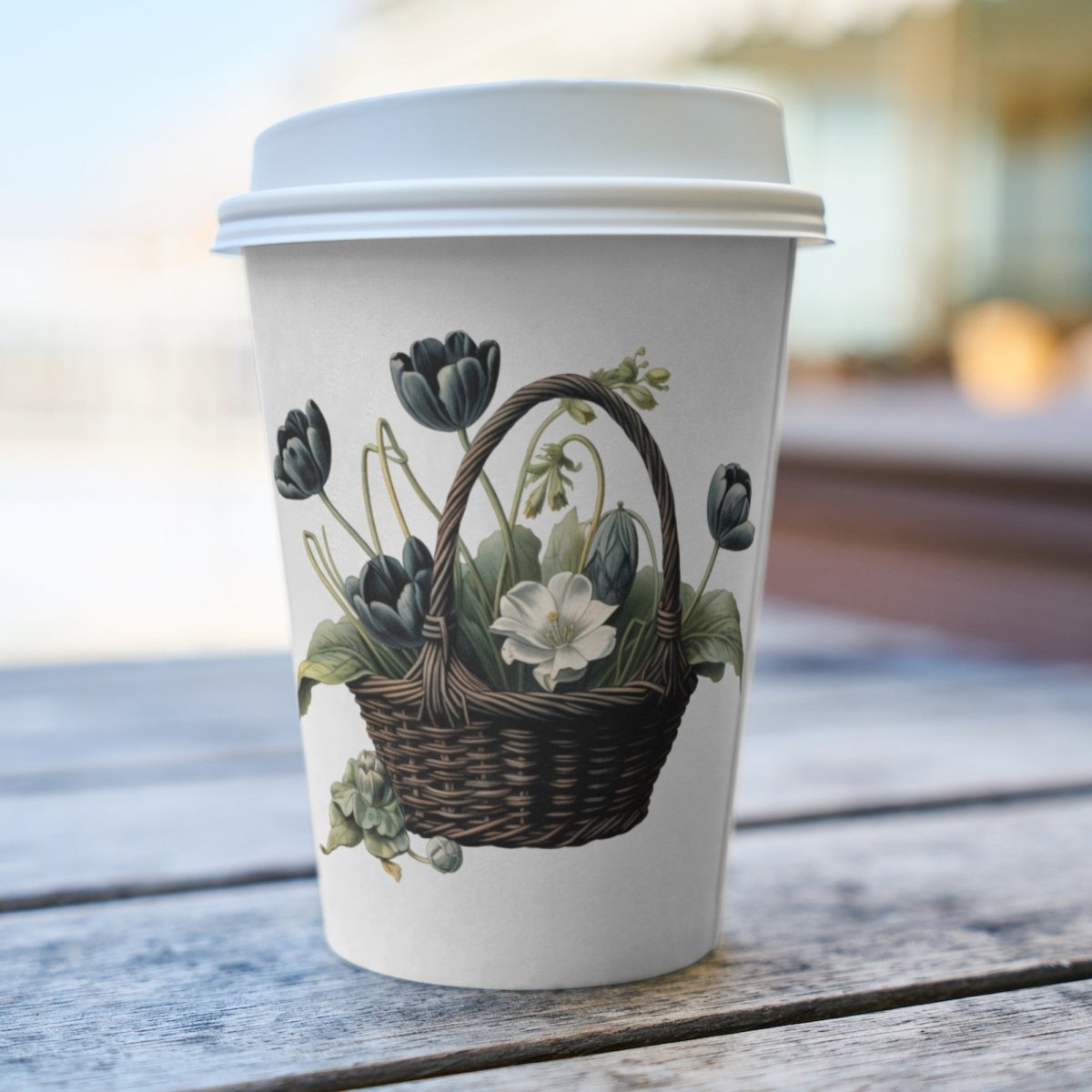 Basket with Black Tulips 6+6 PNG Bundle for Sublimation & Clipart - Everything Pixel