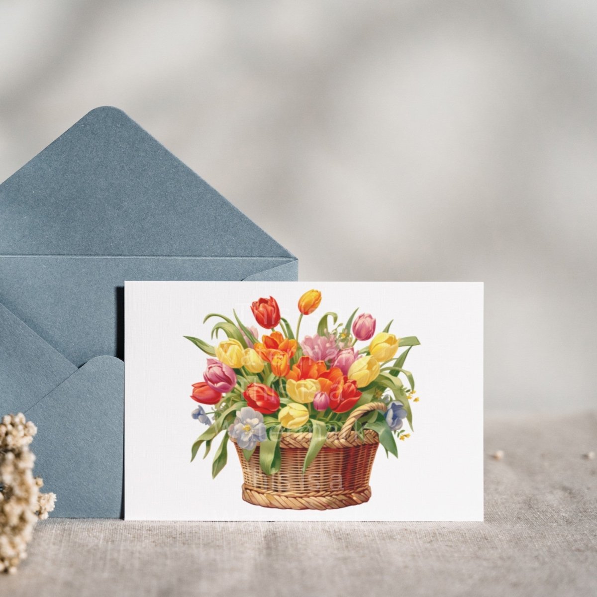 Basket with Colorful Tulips PNG Bundle for Sublimation & Clipart - Everything Pixel