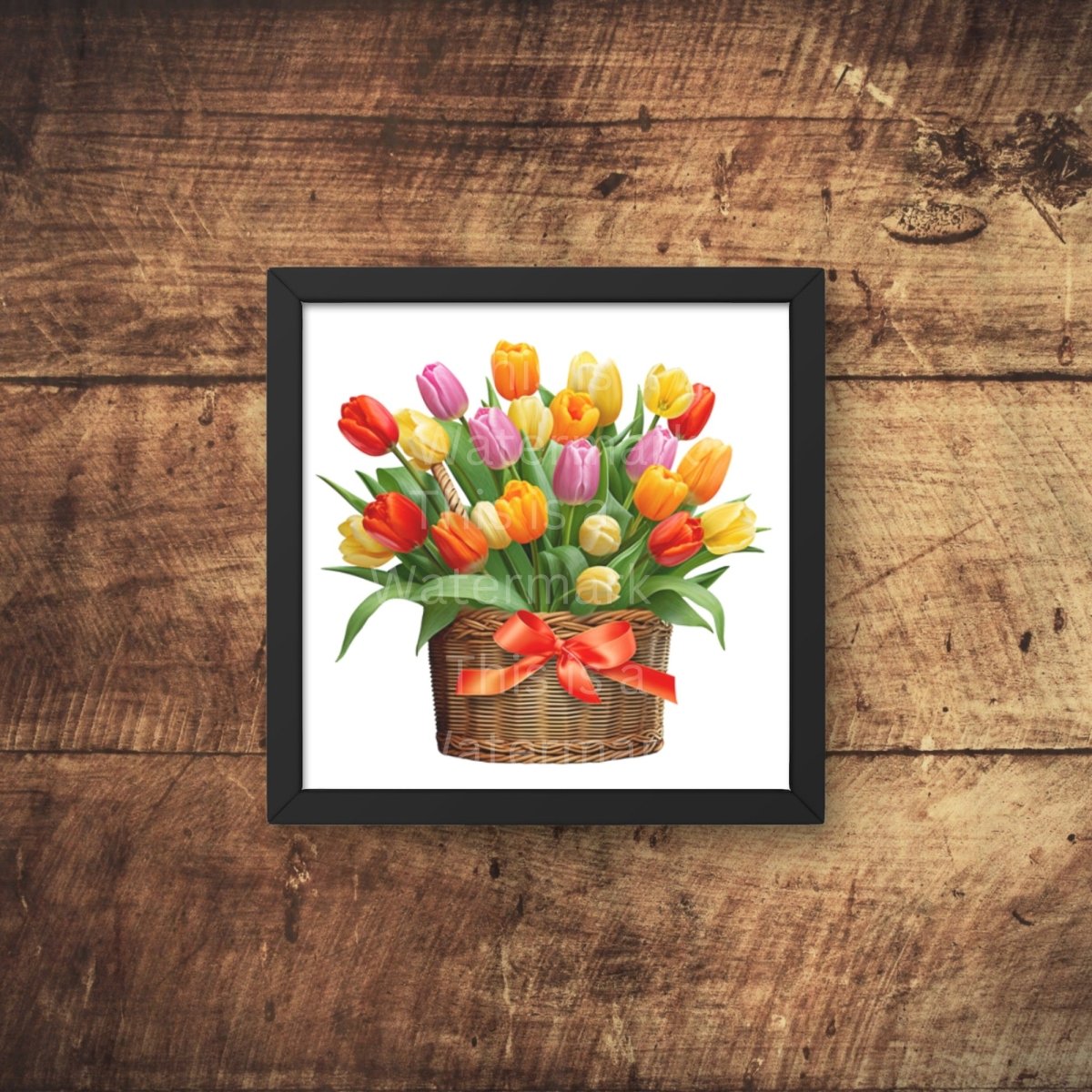 Basket with Colorful Tulips PNG Bundle for Sublimation & Clipart - Everything Pixel