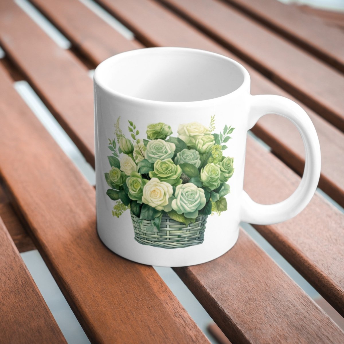 Basket with Green Roses 6+6 PNG Bundle for Sublimation & Clipart - Everything Pixel
