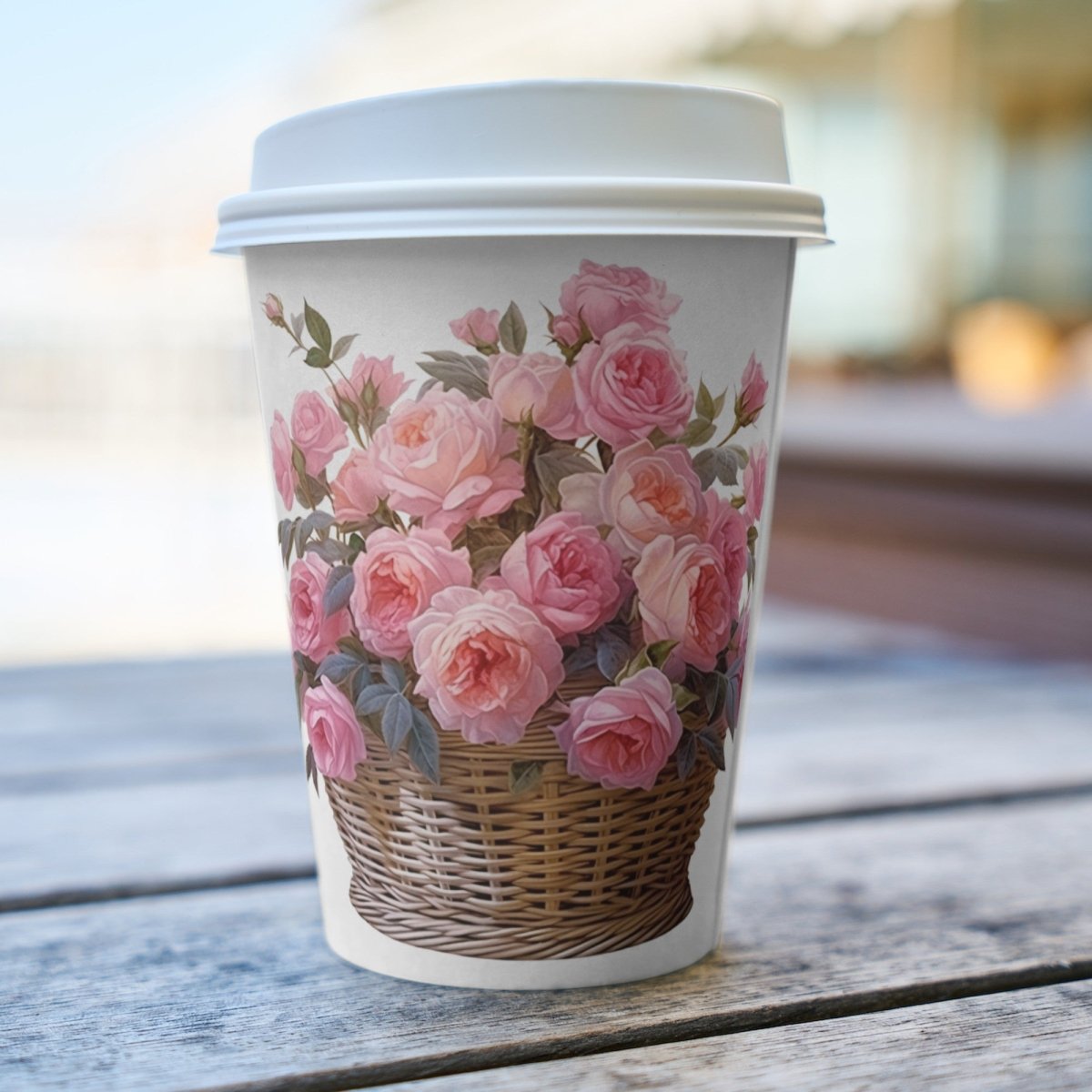 Basket with Pink Roses 6+6 PNG Bundle for Sublimation & Clipart - Everything Pixel
